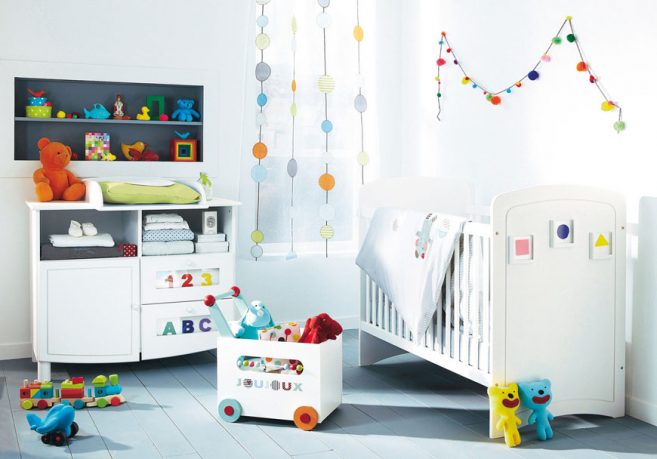 Modern White And Colorful Accents Baby Room Ideas