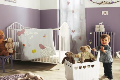 Purple and White Baby Nurseery Room and Furniture