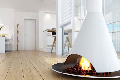 Stylish With Fireplace