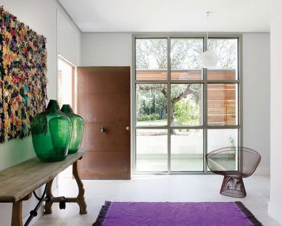 Amazing Interior with Purple Color Rugs