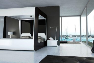 Black and White Luxury Bed Television