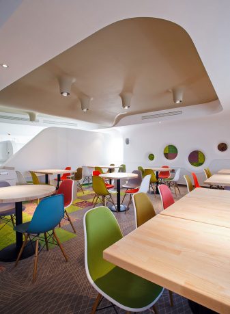 Colorful Cafe dining Space