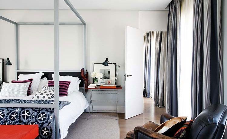 Cool Modern Main Bedroom with Red Accents