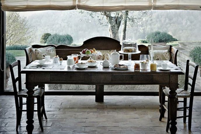 Elegant Classic Dining Table Contryside View