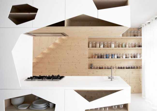 Fancy Kitchen Storage with Wooden Furniture Set