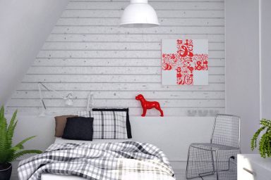 Grey Bedroom Design with Wooden Wall Ideas