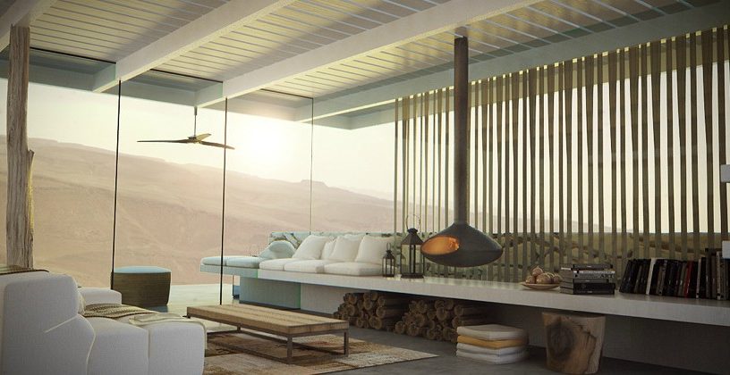 Home in Desert Lookout with Glass Wall