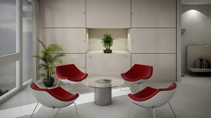 Minimalist White Red Seating Living Room Ideas