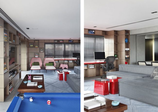Modern Design Work Room Living Room and Pool in One Area