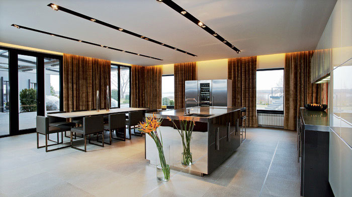 Modern Kitchen and Dining Room in One Area