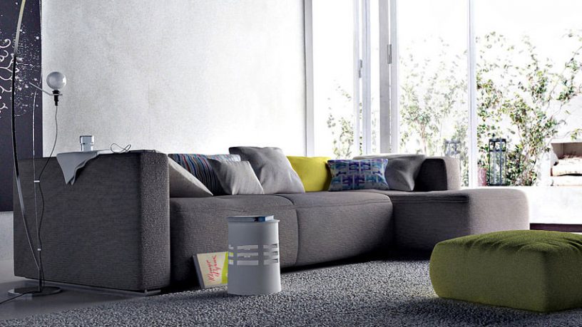 Modern Living Room with Awesome Grey Sofa
