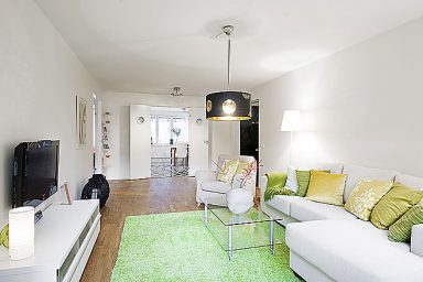 Modern White Living Room with LCD TV