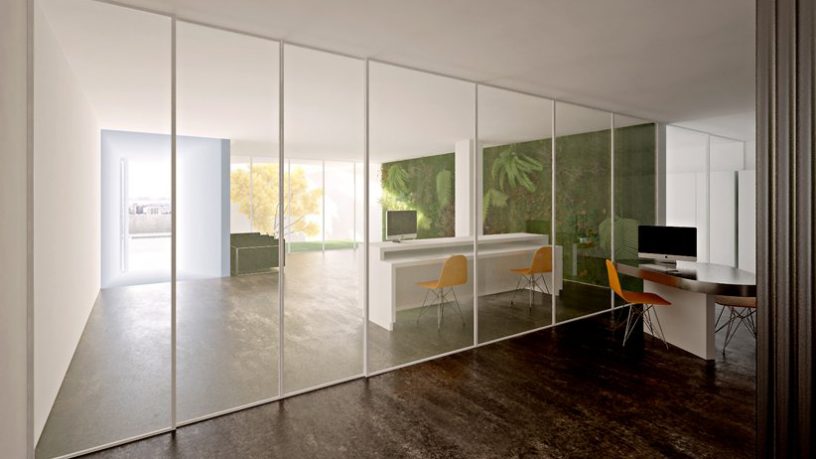 Personal Office Interiors with Mac and Orange Chairs