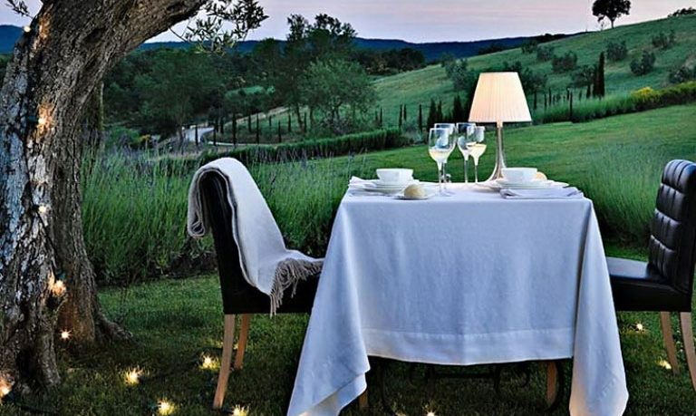 Romantic Outdoor Dining Table with Beautiful View