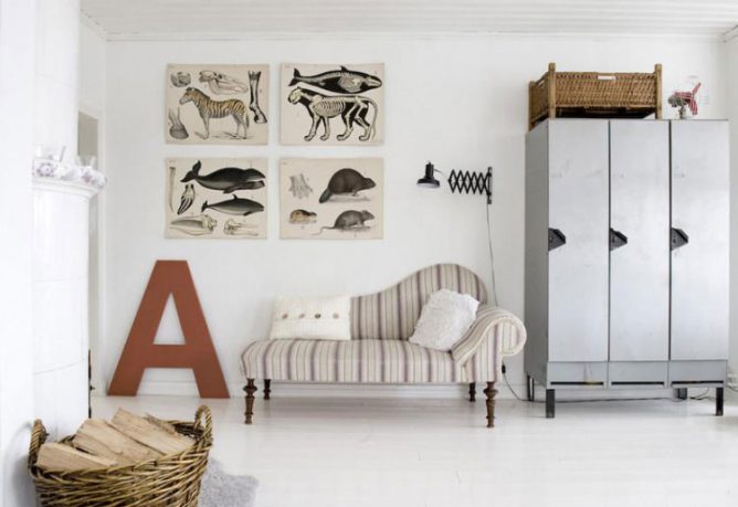 Uninque Living Room Interior Design with Alphabet Decor