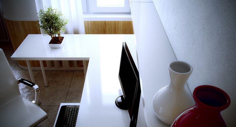 White Red Modern Work Space