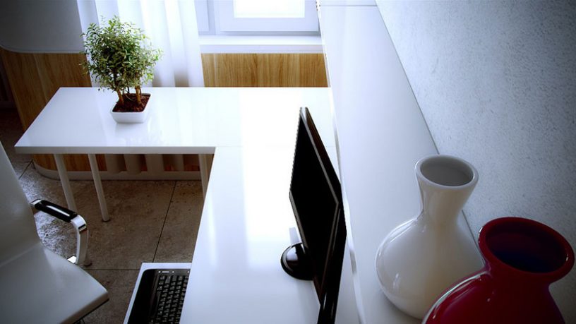 White Red Modern Work Space