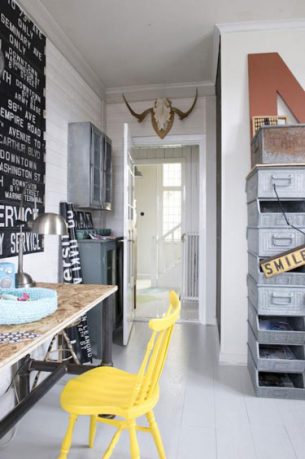 Yellow Chair Livig Rooom Interior with Thrifted Treasures