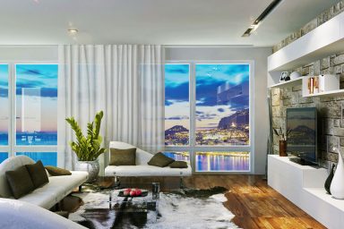 Amazing Apartment Living with Sea View and Cowhide Rug
