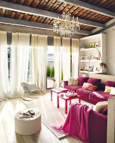 Beautiful Living Room with Sweet Color Elements