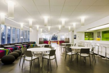 Clean and Cool Office Cafe Design