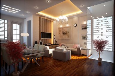 Cool Living Room Lighting with Luxury Chandelier