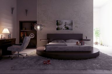 Diva Bedroom Design with Luxury White Rugs