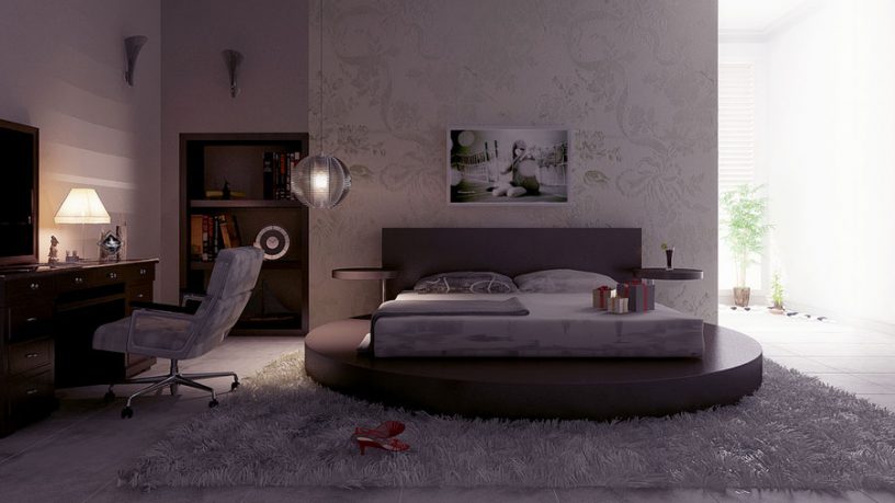 Diva Bedroom Design with Luxury White Rugs