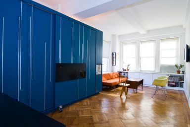 Ergonomic Furniture Blue Color Ideas in Small Apartment