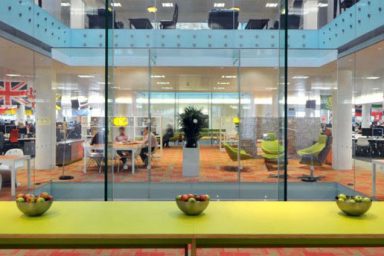 Green Color Table Design in Modern Office