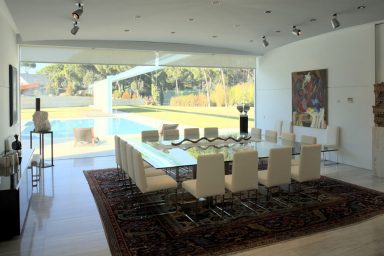 Large Glass Dinning Table with 16 Chairs