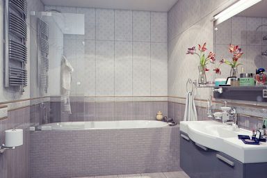 Modern Bathroom with White and Grey Sink