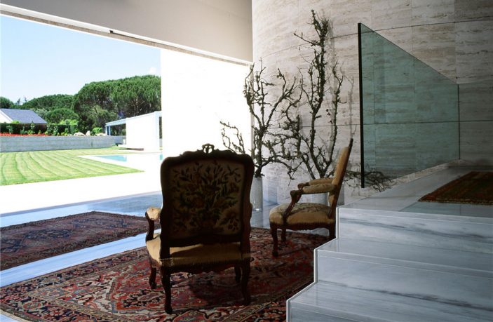Modern House with Terace and Baroque Rugs