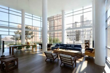 Modern Loft with Glass Wall Ideas