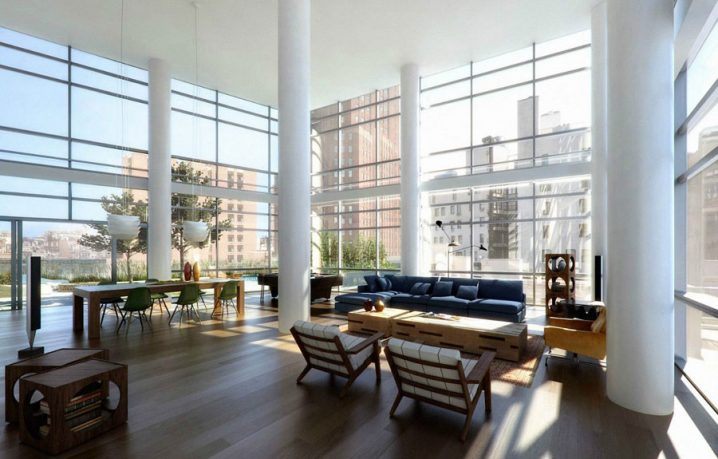 Modern Loft with Glass Wall Ideas