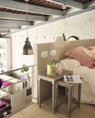 Open Modern Loft Bedroom Living Room View