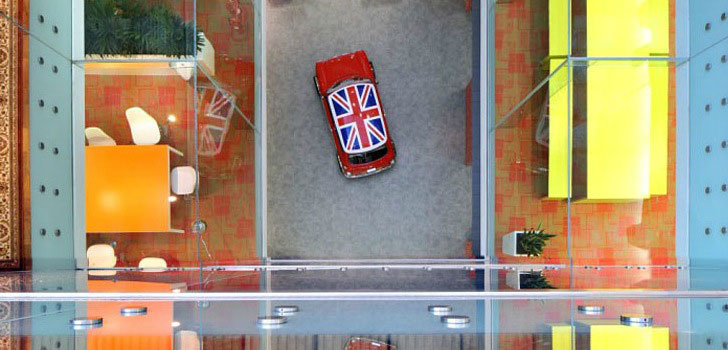 UK Flag in Mini Cooper