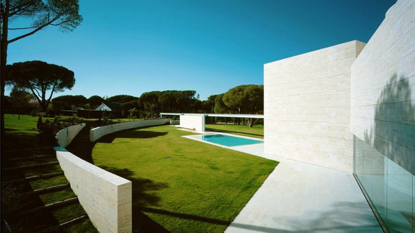 White Walls and Green Grass Garden