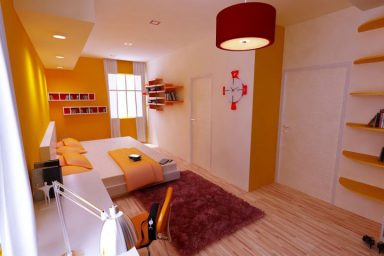 Beautiful Orange Warm Room Design