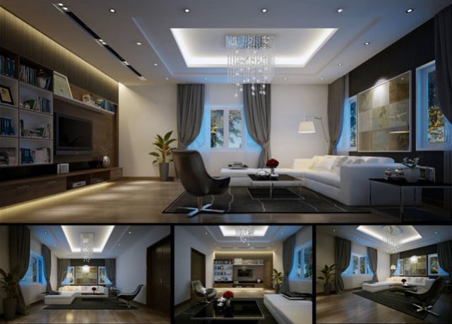 Chic Luxury Apartment Living Room with LCD TV