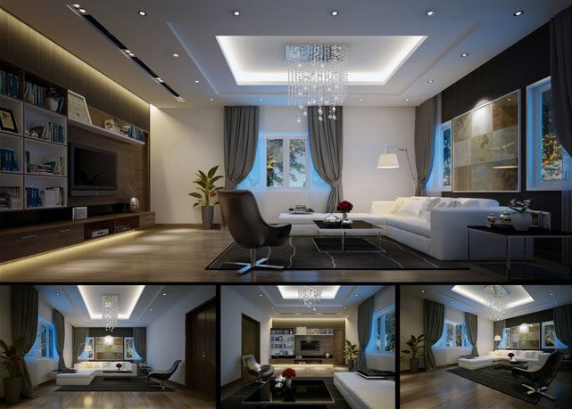 Chic Luxury Apartment Living Room with LCD TV