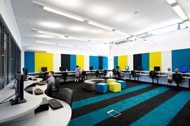 Colorful Elementary Computer Lab