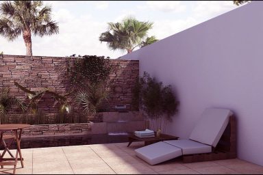 Cool Backyard with Mini Pool and Small Waterfall