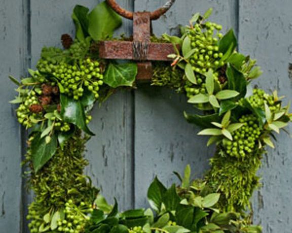 Cool Green Garland in Gate Christmas Decor