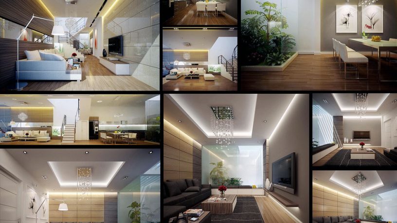 Cool Brown White Living Room Lights Ideas