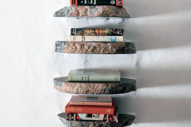 Creative Stone Hanging Bookshelf Design