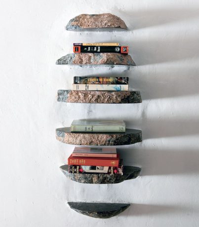 Creative Stone Hanging Bookshelf Design