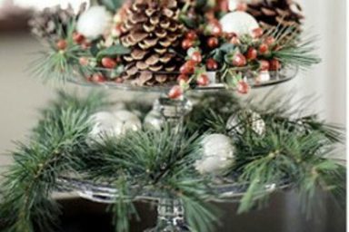 Exotic Pine and Ball Christmas Decorations