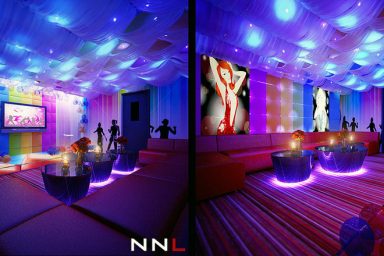 Glamour Fabric Ceiling Nightclub Design