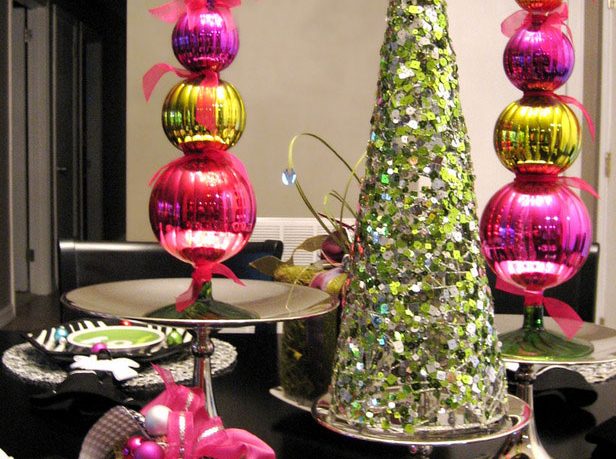 Gleaming pink and Green Chrismast Decoration